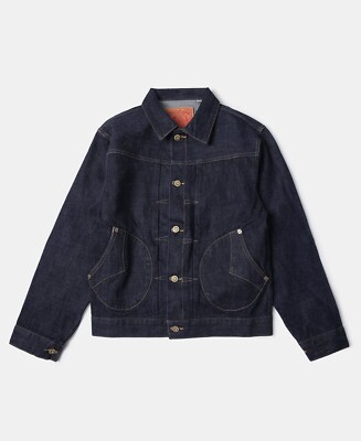 ジャケット・アウター 90s Rare Vintage Indigo Dyed Denim Coat 90s Vintage Denim Jacket With Geometric Leather and Metallic