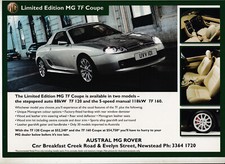 2004 MG TF COUPE & ROVER 75 CLUB LIMITED EDITIONS 2p Australian Brochure