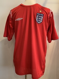 ENGLAND FOOTBALL NATIONAL TEAM RED AWAY FOOTBALL SHIRT TOP ...