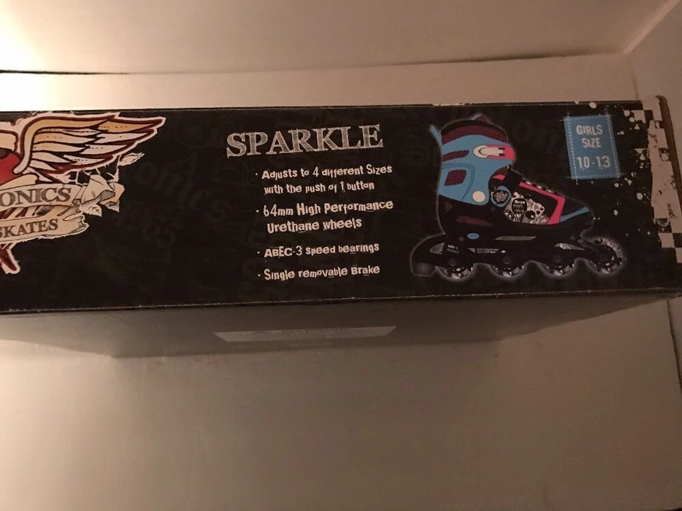 Sparkle Kryptonics Girls Adjustable Inline Skates Size 10-13 Nib - Image 4 of 4