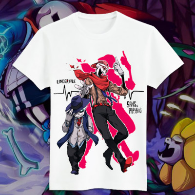 Undertale Sans Short Sleeves Unisex T-shirt Harajuku TEE White Tops #19
