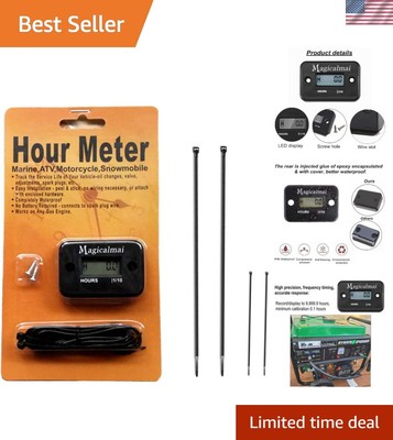 Reliable Hour Meter for Gas Generators - Monitors Service Schedules Effortlessly