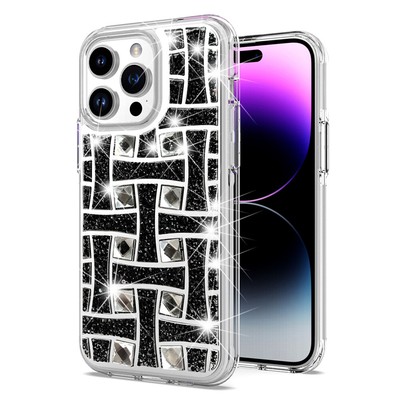 For Apple iPhone 11 (XI6.1) Bling Hybrid Case Cover - J