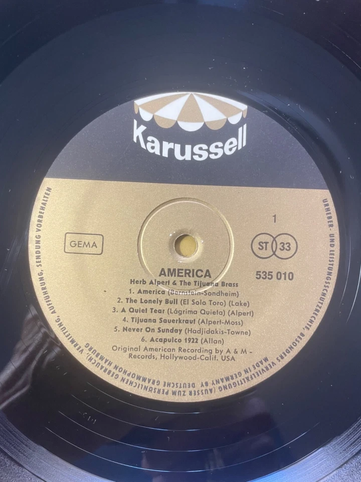 Herb Alpert & The Tijuana Brass – America LP German Import Karussell VG - Image 3 of 4