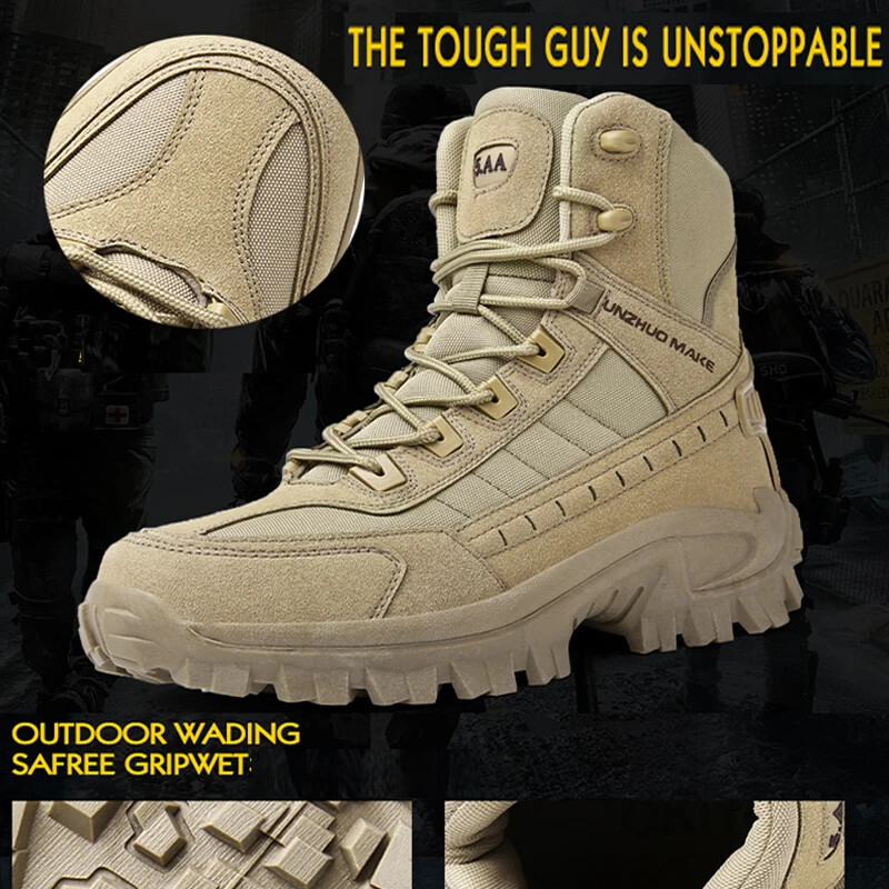 Men's Tactical Hiking Boots - Shock-Absorbing Non-Slip Trekking Desert Shoes-image