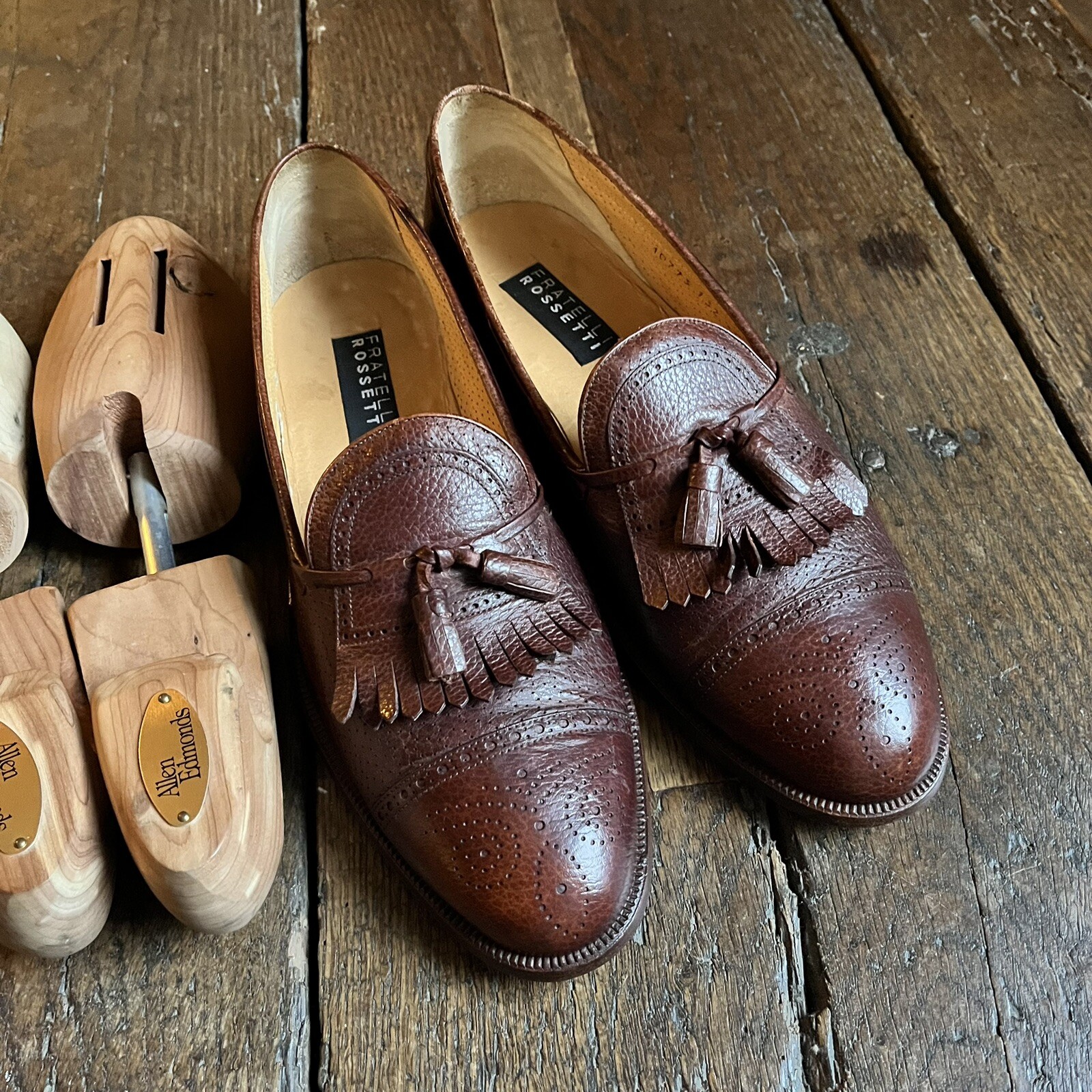 Fratelli Rossetti Brown Pattern Leather Classic T… - image 3