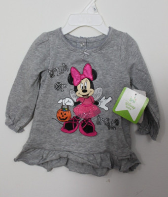 9M Minnie Mouse Halloween Camisa Bebé Gris Truco o Trato Disney Infantil
