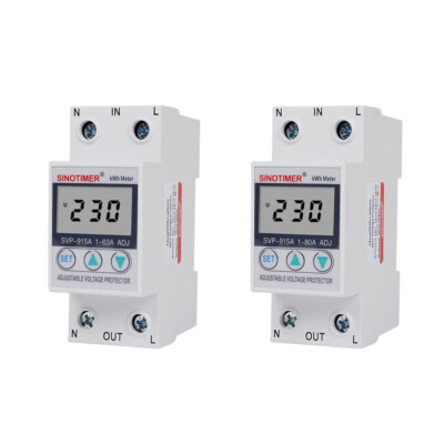 230VAC Voltage Protector Single Phase Adjustable KWH Volt Amp Sensor for House Q