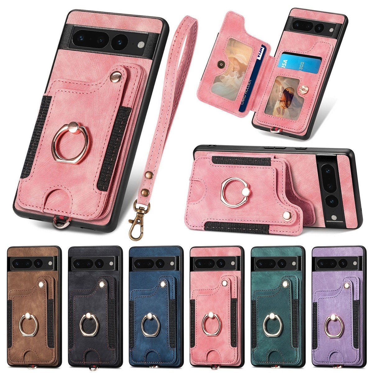KUAVETO Custodia a portafoglio per Google Pixel 8 8 Pro 7 7 Pro 6 6a 6