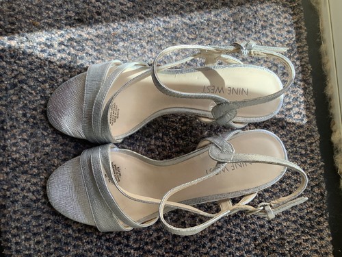 nine west silver trainers