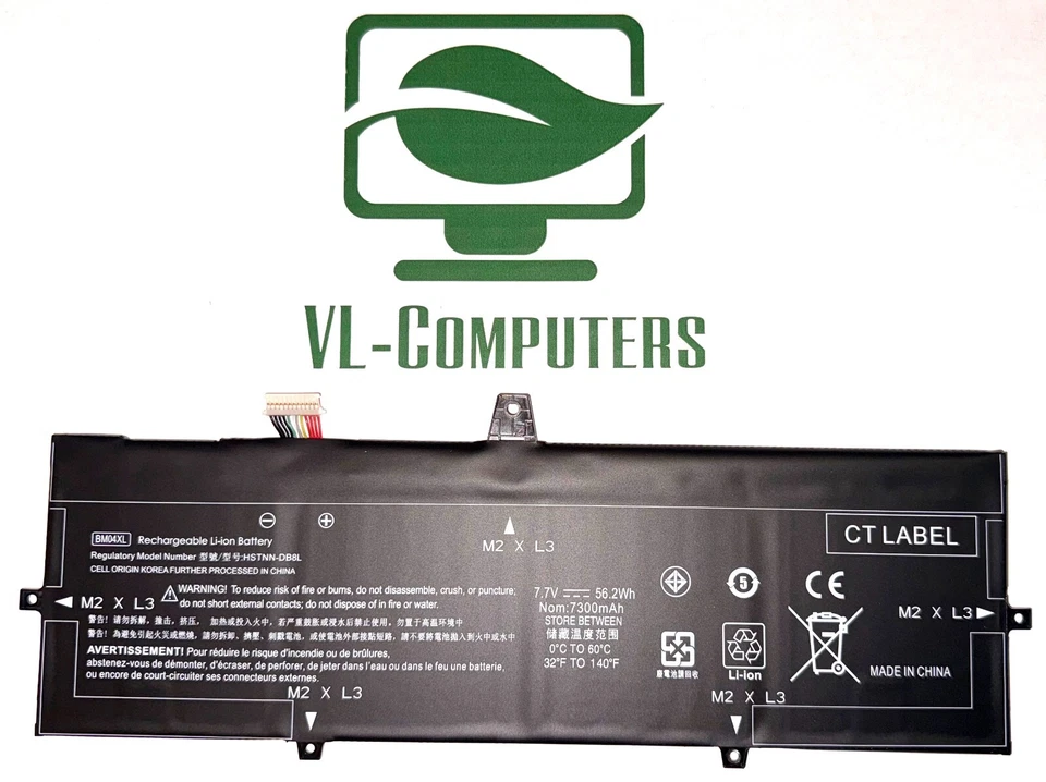 MARKENLOS Batteria battery per HP Elitebook X360 1030 G3 BM04XL HSTNN-DB8L 7,7V 56,2Wh 7300mAh