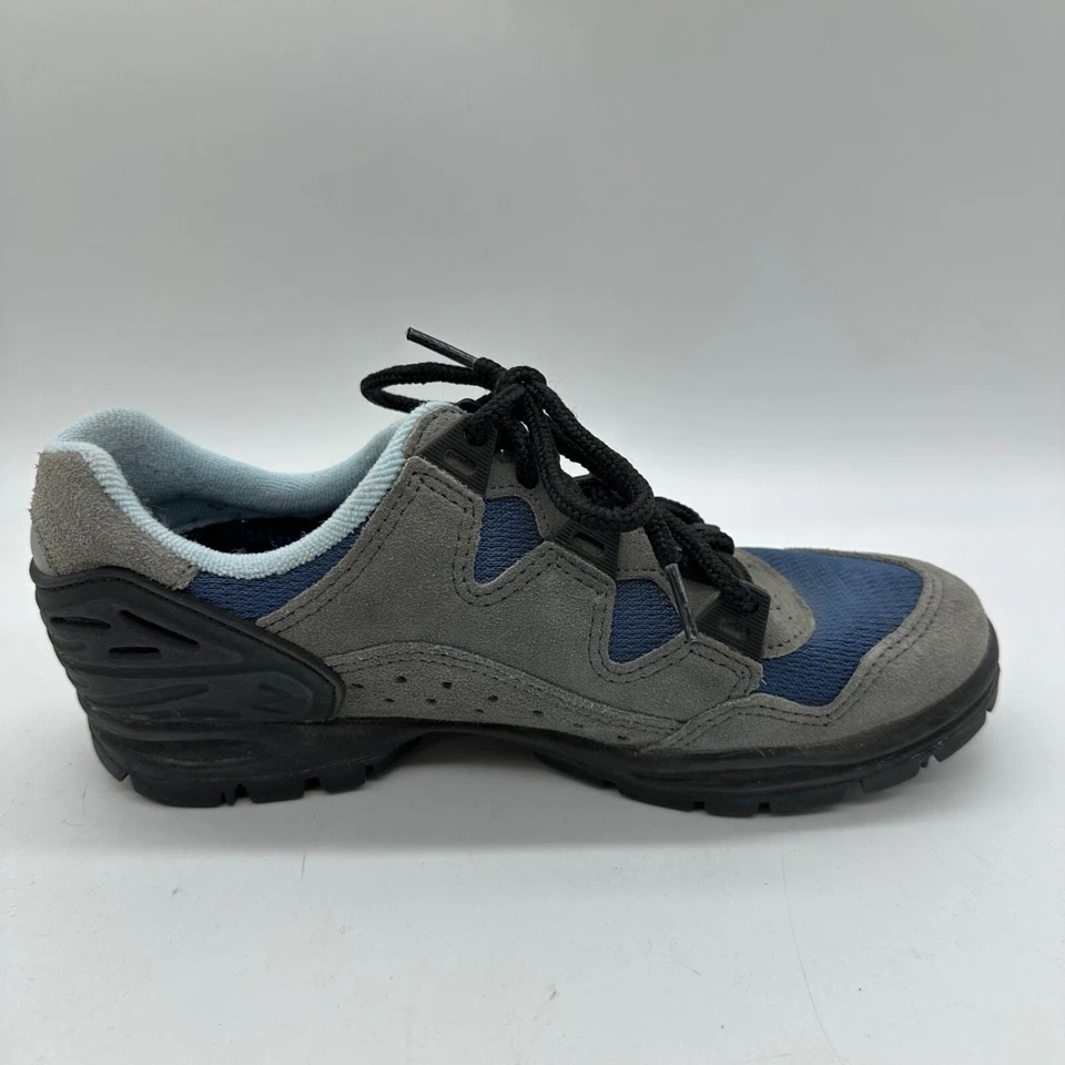 Zapatos de ciclismo Lake para mujer talla 6,5-7 gris azul con cordones malla parte superior baja Foto 4 de 4