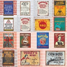 VARIETY METAL PLAQUES 2 Garden Gaming Bar Garage Funny Wall Home Man Cave Deco