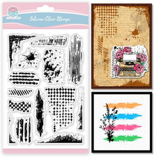 Vintage Grunge Texture Clear Stamps for Scrapbooking Water Stain Background Sili