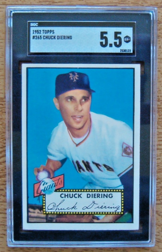 1952 Topps SGC 5.5 EX+ #265 Chuck Diering New York Giants