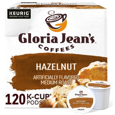 Gloria Jean's Hazelnut Coffee, Keurig K-Cup Pod, Medium Roast, 120 Count