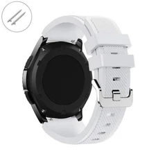 White Rubber Silicone Replacement Watch Band Strap Quick Release Pins #4042