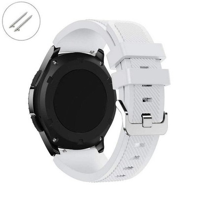 White Rubber Silicone Replacement Watch Band Strap Quick Release Pins #4042