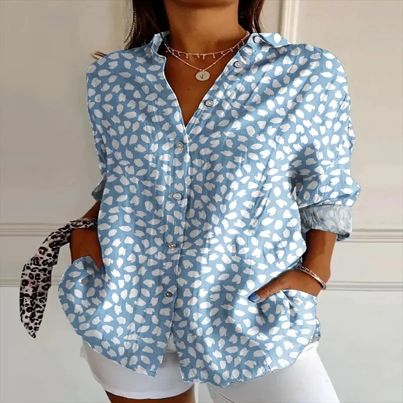 2025 Nueva Camisa Retro Floral Estampado Arte Informal Lino Moda Bonita Camisa Rápida Foto 3 de 4