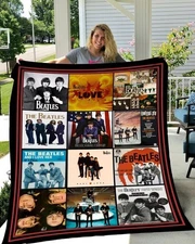 The Beatles Music Velveteen Plush Blanket Soft Cozy Home Decor Gift