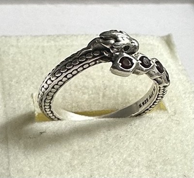 PANDORA 925 Game of Thrones Dragon Red Sparkling Ring Snake Sz. 5.5