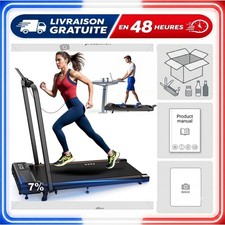 Tapis de Course 2 en 1 Pliable Moteur Silencieux Inclinaison 7%