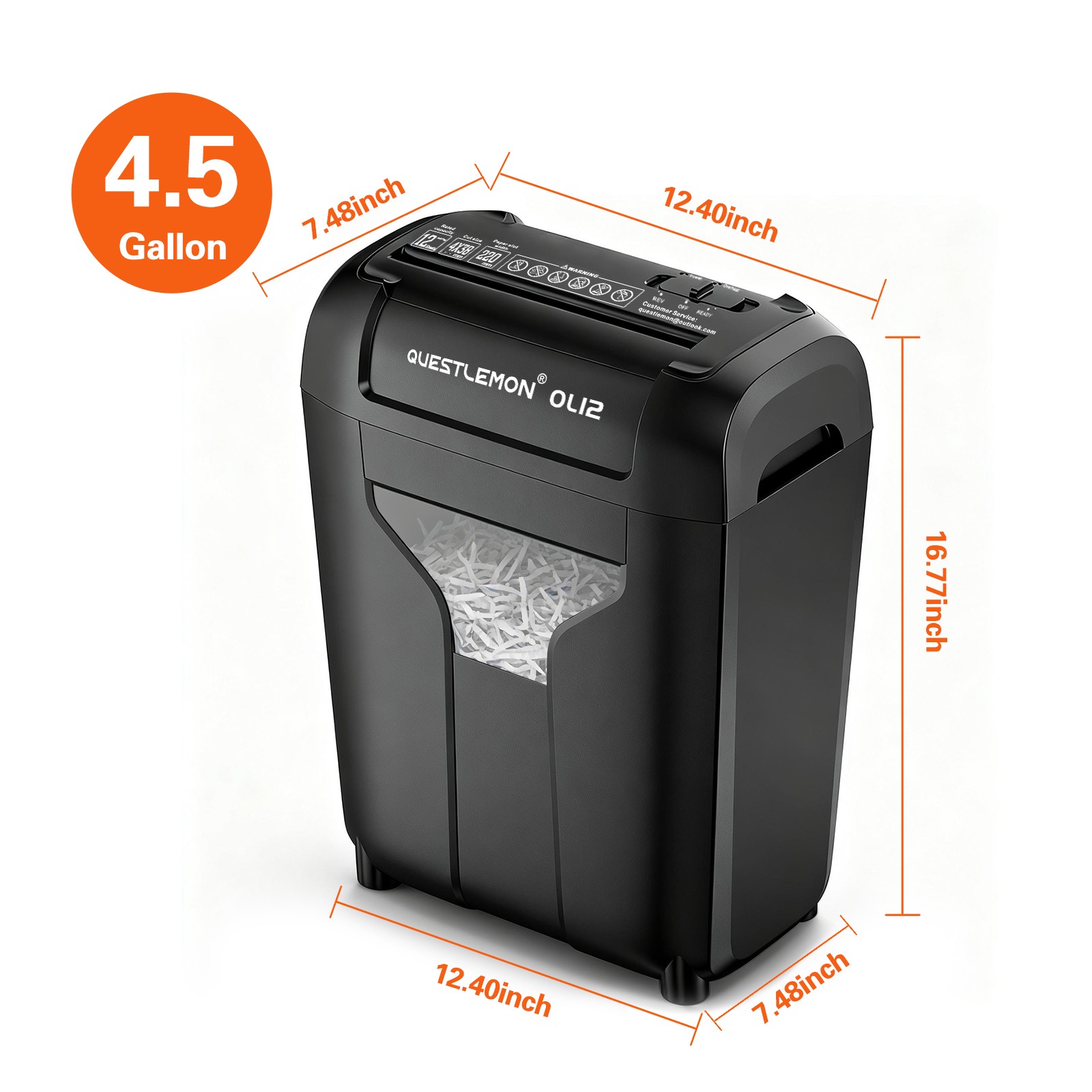 12 Sheet Paper Shredder Cross Cut Commerical Office Home Credit Card Destroy