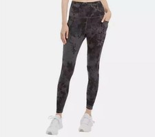 Danskin Ladies Ultra High Rise Leggings  Pockets Large Tie Dye Crinkle Gray