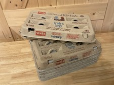 Natural Pulp Paper Egg Cartons  Holds 18 Eggs - Pack of 12