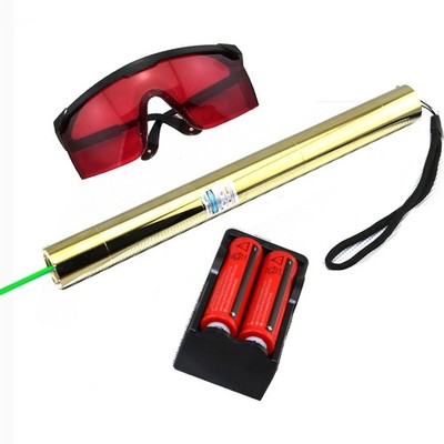 LMX5GL  Adjustable Focus Green Pointer Pen 520nm Visible Beam Light +Case