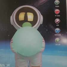 YM-008 Astronaut Mini Speaker Bluetooth LED FM Radio USB TF Card 1200mAh