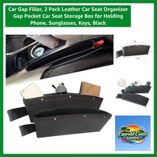 Car Gap Filler, 2 Pack Leather Car Seat Organizer Gap Pocket Car Seat Storage...