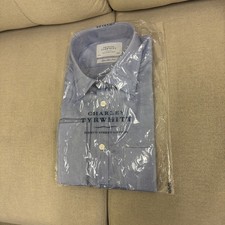 Charles Tyrwhitt Extra Slim Fit Navy blue Small Weave dress shirt 16/34