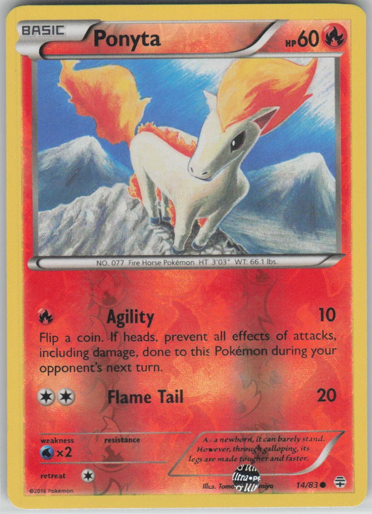 Pokemon Ponyta Reverse Holo Common Generations 14/83 NM