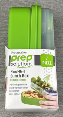 Progressive Prep Solutions On the Go Hand Held Lunch Box Container Green New