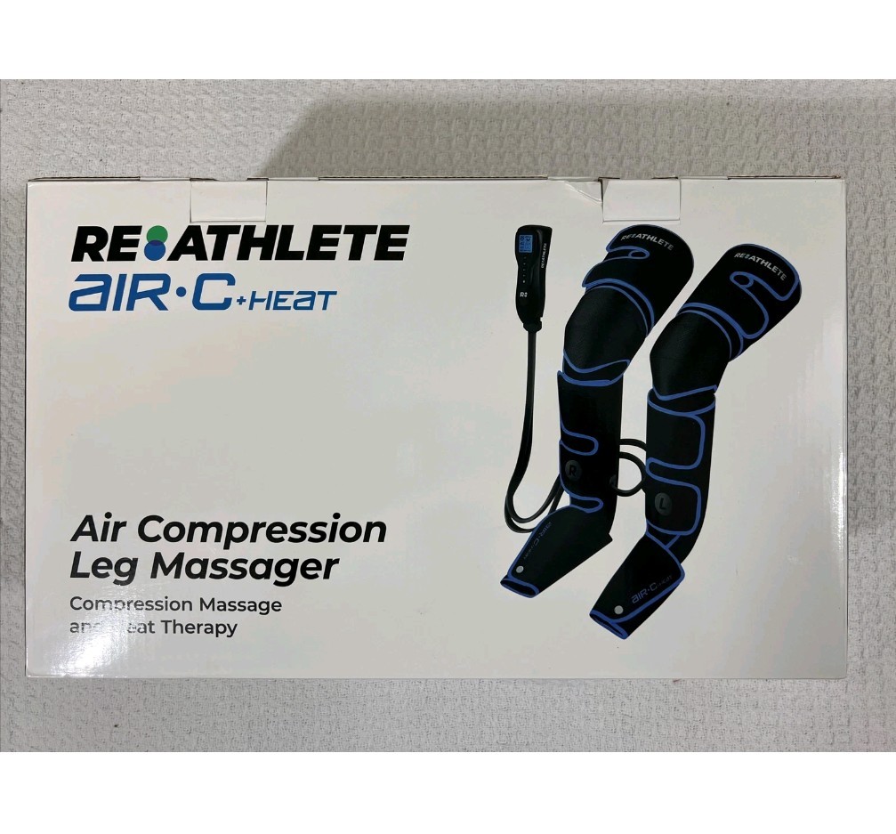 REATHLETE Leg Foot Athlete Compression Heating Pad Massager Boots w/ Controller