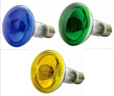 QTX 60W R80 Coloured Reflector Bulb E27 Screw Lamp Disco Sequencer Spot Light