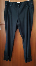 Bonprix Hose Gr. 50 / 52 Schwarz Stoffhose weites Bein, mit Elasthan, mit Maße