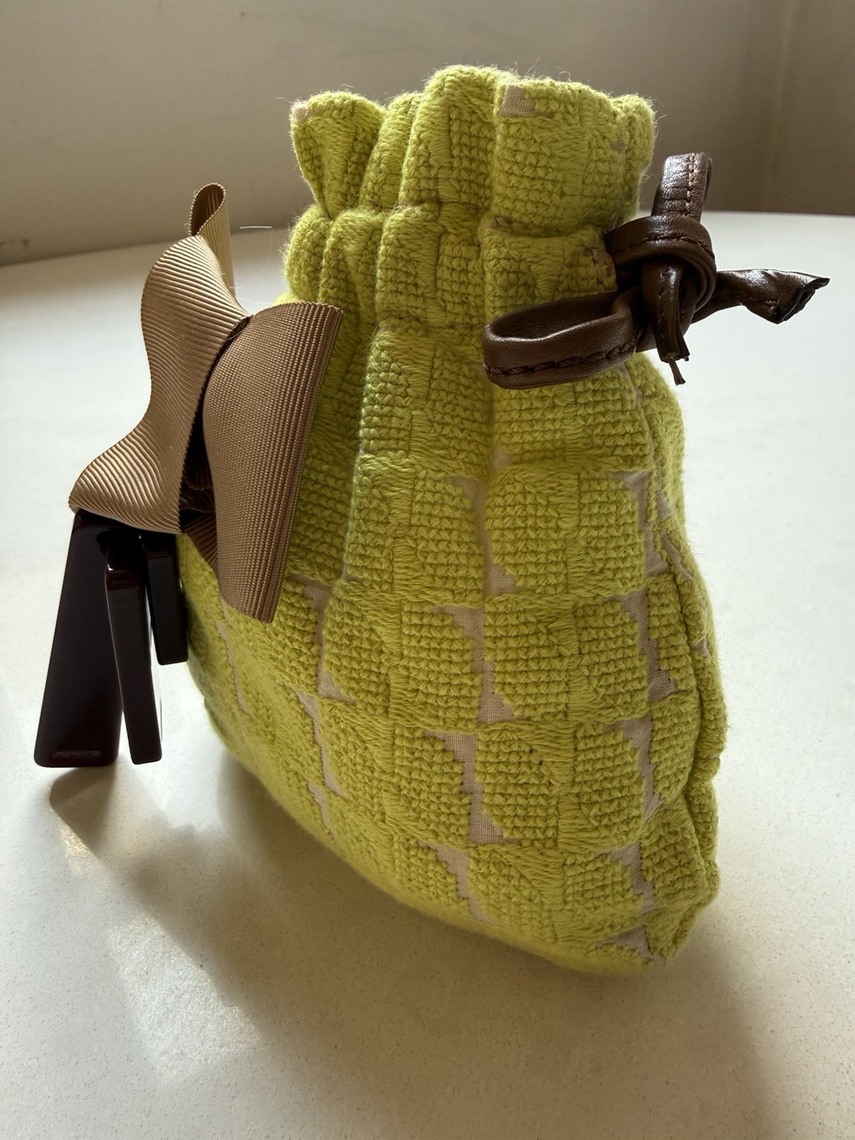 Marni Lime Green Drawstring Pouch  — image 3
