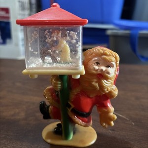 Santa Claus Lantern Angel Deer Snow Globe Christmas Brite Star Mfg 1978 Vintage