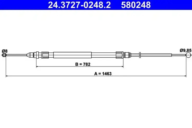 Handbrake cable 24.3727-0248.2 ATE for BMW 1 Sports Hatch 2 Coupe 2 Convertible