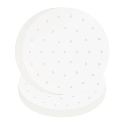 150 PCS Bamboo Steamer Liners, Round Air Fryer Parchment 10 Inches, Wihte