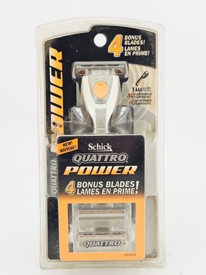 Schick Quattro Power Shaving Razor 5 Cartridge Refills Battery Shave