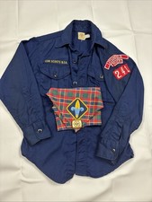Vintage Boy Scouts Cub Scout Uniform Shirt Neckerchief Litchfield MI Size 12