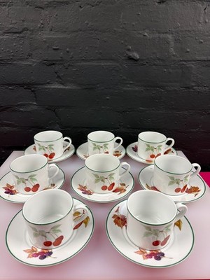 Royal Worcester Evesham Vale Palladian Teetassen & Untertassen 8er Set