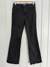 Madewell Kick Out Full-Length Jeans Charcoal Wash Size 29 Stretch Cotton Gray