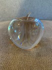 VINTAGE TIFFANY & CO. CLEAR CRYSTAL APPLKE PAPERWEIGHT FIGURINE, SIGNED — photo 1