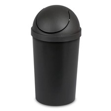 3 Gallon Trash Can Kitchen Waste Garbage Plastic Round Swing Top Bathroom Black