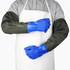 70cm Heavy Aquarium Men Waterproof Glove Pond Gloves Rubber Gloves Long Arm UK