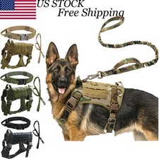 Tactical Dog Harness Medium Large Dog Vest with Dog Leash and Dog Collar